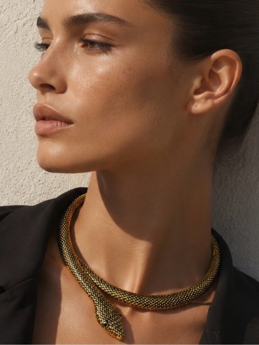 Gold Snake Choker Necklace